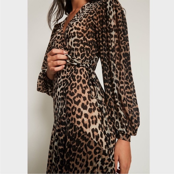 Ganni leopard animal print dress NWOT - Picture 3 of 12